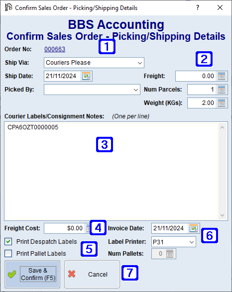 Confirm Sales Order - Picking/Shipping Details Screen Confirm Sales Order - Picking/Shipping Details Screen