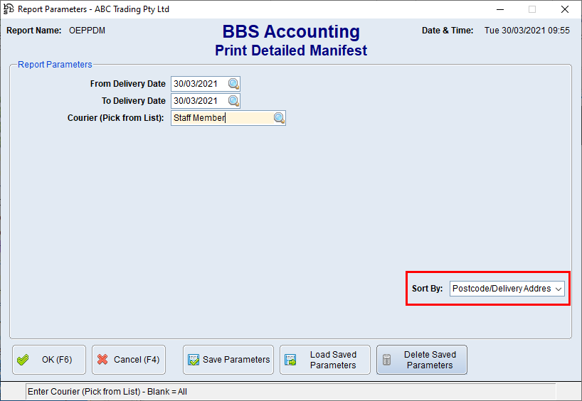 Print Detailed Manifest Screen Print Detailed Manifest Screen