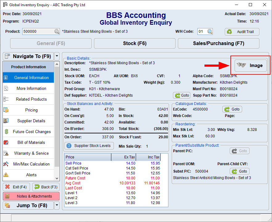Global Inventory Enquiry Screen Global Inventory Enquiry Screen