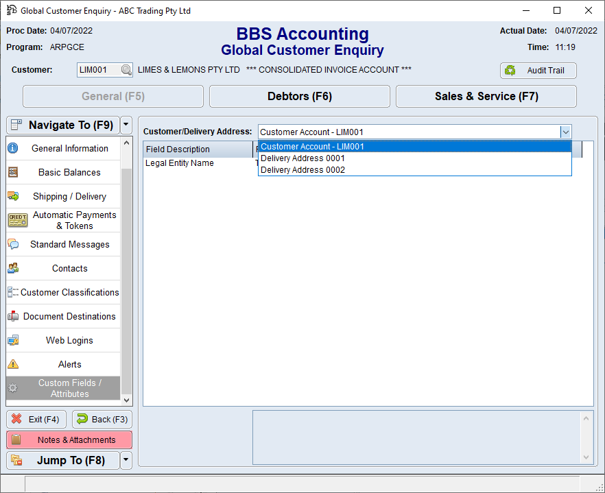 Global Customer Enquiry Screen Global Customer Enquiry Screen