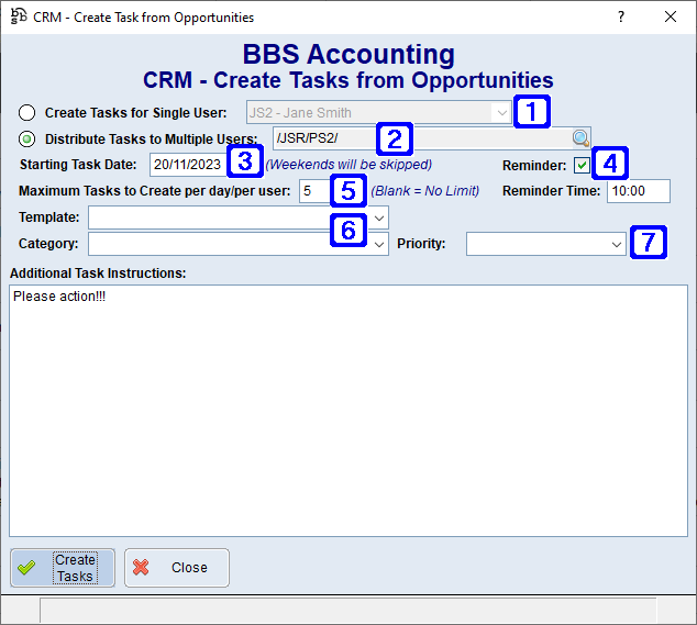 CRM - Create Tasks from Opportunities Screen CRM - Create Tasks from Opportunities Screen