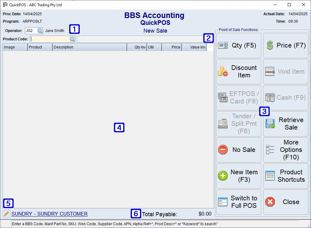 QuickPOS Screen QuickPOS Screen