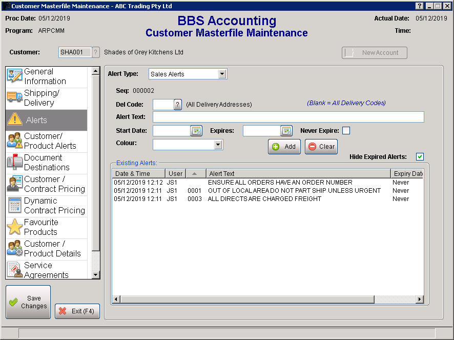 Customer Sales ALerts