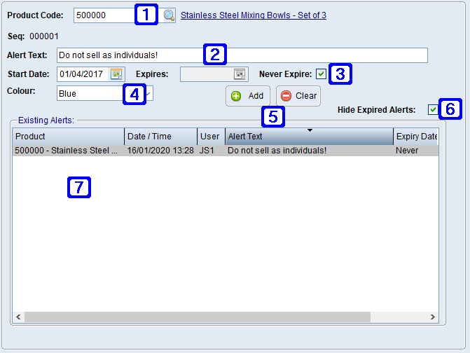 Customer Products Alerts Tab Customer Products Alerts Tab