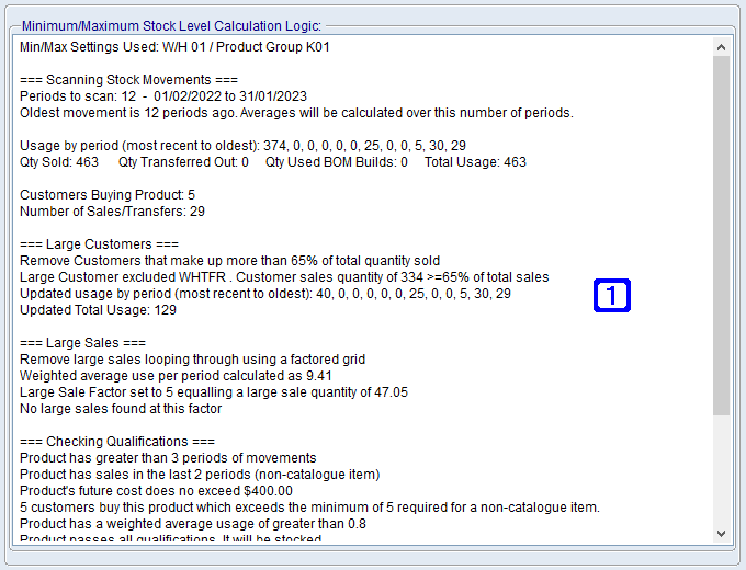Min/Max Calculation Tab Screen Min/Max Calculation Tab Screen