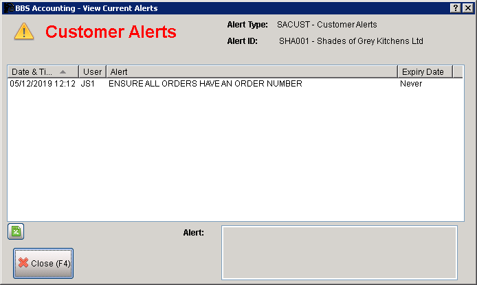 Customer Alerts