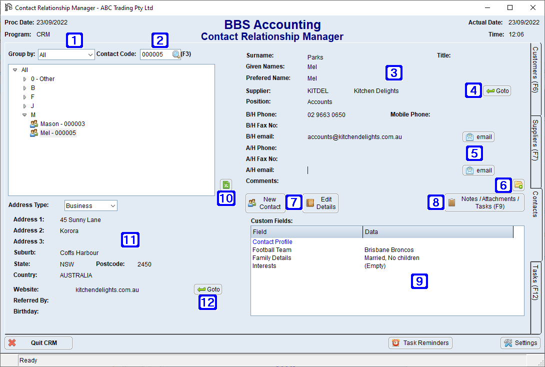 Contact Relationship Manager Contacts Tab Screen Contact Relationship Manager Contacts Tab Screen