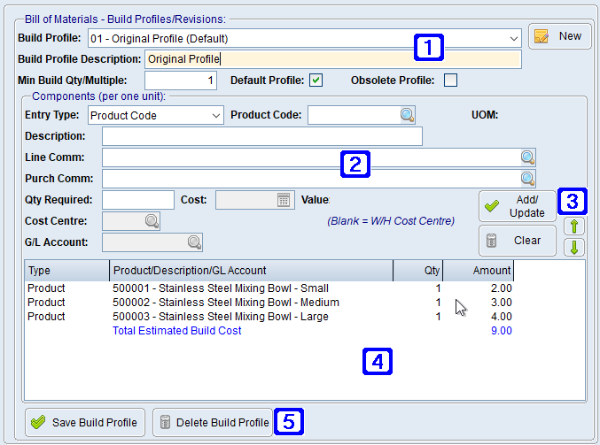 Product Masterfile Maintenance Bill of Materials/Bundle Components Tab Screen Product Masterfile Maintenance Bill of Materials/Bundle Components Tab Screen